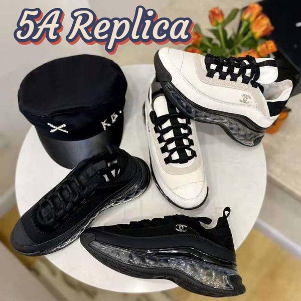Replica Chanel Women Sneakers Suede Calfskin Velvet & Grosgrain Black 10