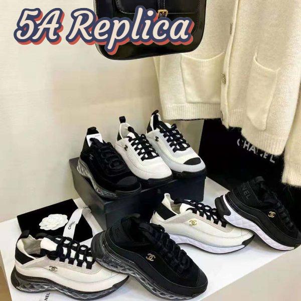 Replica Chanel Women Sneakers Suede Calfskin Velvet & Grosgrain Black 11