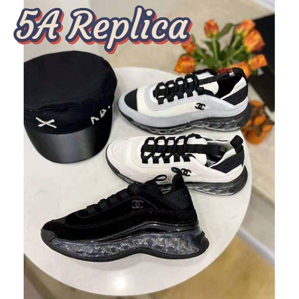 Replica Chanel Women Sneakers Suede Calfskin Velvet & Grosgrain Black 12