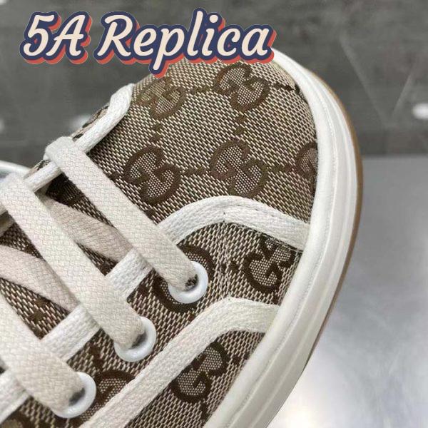 Replica Gucci Unisex GG High Top Sneaker Beige Ebony Original GG Canvas Flat Interlocking G 3