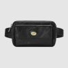 Replica Gucci GG Men Leather Belt Bag in Black Soft Leather