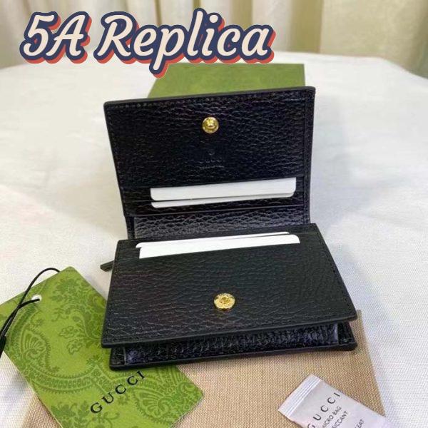 Replica Gucci Unisex GG Marmont Card Case Wallet Black Double G Beige Ebony Supreme Canvas 6