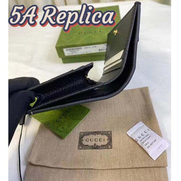 Replica Gucci Unisex GG Marmont Card Case Wallet Black Double G Beige Ebony Supreme Canvas 9