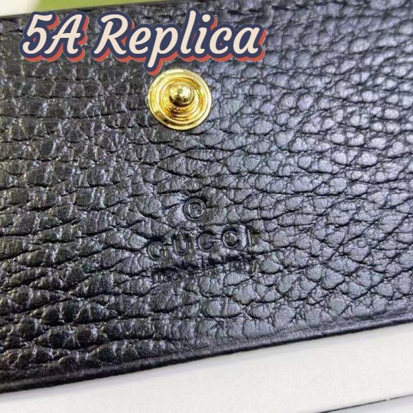 Replica Gucci Unisex GG Marmont Card Case Wallet Black Double G Beige Ebony Supreme Canvas 11
