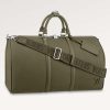 Replica Louis Vuitton Unisex Keepall Bandoulière 50 Travel Bag Khaki LV Aerogram Cowhide Leather