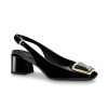 Replica Louis Vuitton LV Women Madeleine Slingback Pump in Patent Calf Leather-Black