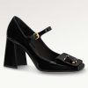 Replica Louis Vuitton LV Women Shake Pump Black Patent Calf Leather Lambskin 8.5 CM Heel