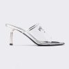 Replica Prada Women Logo-print Plexiglas High-Heel Slides in 75mm Heel Height