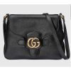 Replica Gucci Unisex Small Messenger Bag with Double G Black Leather Antique Gold-Toned Hardware