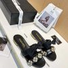 Replica Chanel Women Mules Lambskin Black White 1.5 Cm Heel