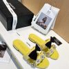 Replica Chanel Women Mules Lambskin Yellow Black 1.5 Cm Heel