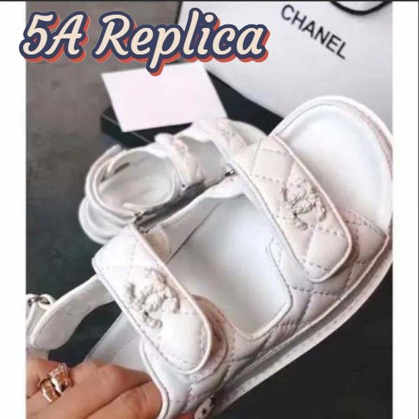 Replica Chanel Women Open Toe Sandal in Calfskin Leather-White 14