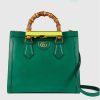 Replica Gucci GG Women Gucci Diana Small Tote Bag Double G Emerald Leather