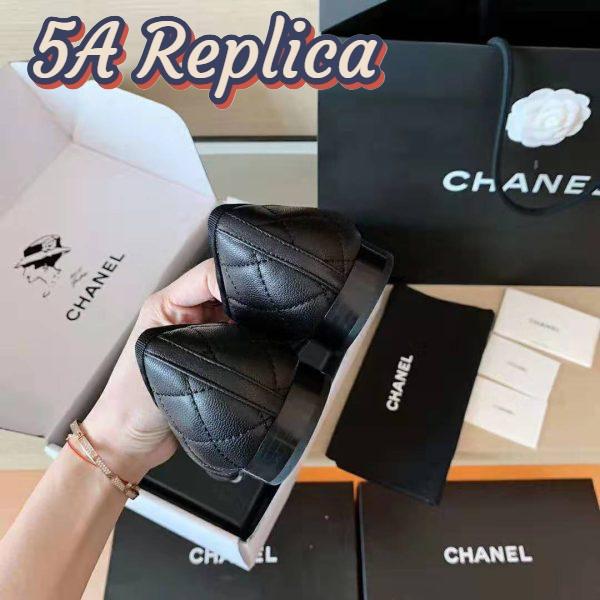 Replica Chanel Women Ballerinas Aged Calfskin Black 1 cm Heel 9