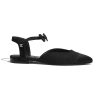 Replica Chanel Women Mary Janes Grosgrain & Satin Black 1 cm Heel