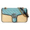 Replica Gucci GG Women Online Exclusive GG Marmont Small Bag Pastel Blue Butter Diagonal Matelassé Leather