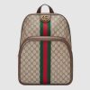 Replica Gucci GG Unisex Ophidia GG Medium Backpack in Beige/Ebony GG Supreme Canvas