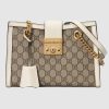 Replica Gucci GG Women Padlock GG Small Shoulder Bag in Beige/Ebony GG Supreme Canvas