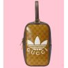 Replica Gucci Unisex Adidas x Gucci Mini Top Handle Bag Beige Brown GG Crystal Canvas