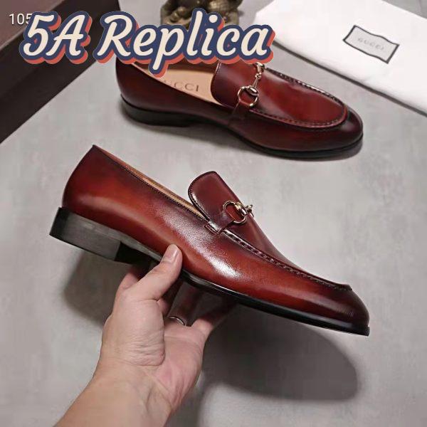 Replica Gucci GG Men Jordaan Leather Loafer Dark Brown Leather Horsebit Blake Construction 6