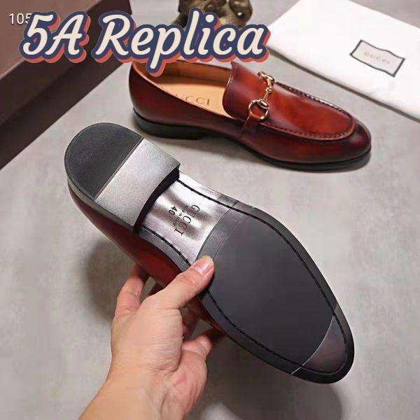 Replica Gucci GG Men Jordaan Leather Loafer Dark Brown Leather Horsebit Blake Construction 8