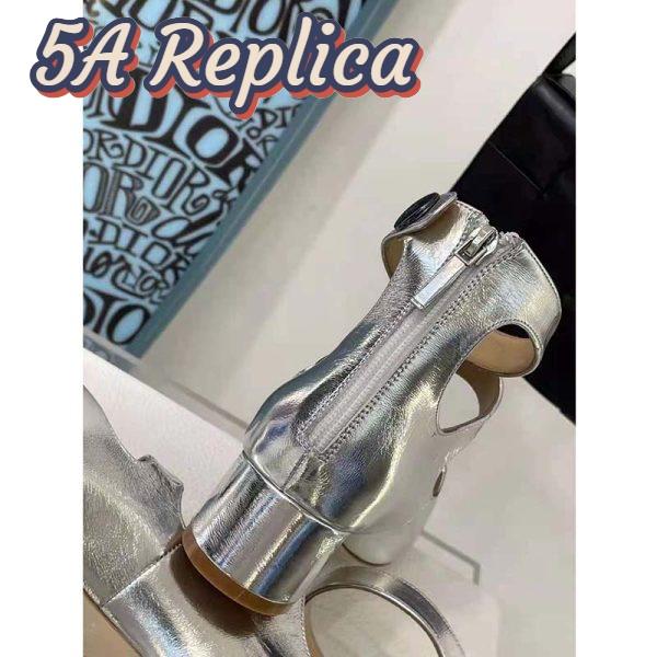 Replica Dior Women Shoes D-Doll Pump Silver-Tone Shiny Laminated Calfskin 8
