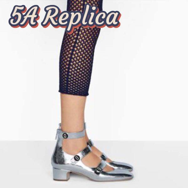 Replica Dior Women Shoes D-Doll Pump Silver-Tone Shiny Laminated Calfskin 12