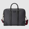 Replica Gucci Unisex GG Black Briefcase Black/Grey GG Supreme Canvas