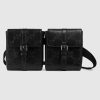 Replica Gucci Unisex GG Embossed Belt Bag Black GG Embossed Leather