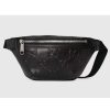 Replica Gucci Unisex GG Embossed Belt Bag Black Tonal Leather