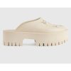 Replica Gucci GG Women Platform Perforated G Sandal White Perforated GG Rubber