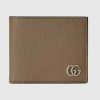 Replica Gucci Unisex GG Marmont Card Case Wallet Taupe Leather Double G