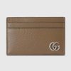 Replica Gucci Unisex GG Marmont Card Case Wallet Taupe Leather Double G Marmont