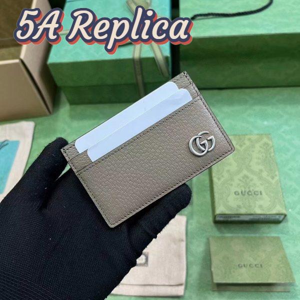 Replica Gucci Unisex GG Marmont Card Case Wallet Taupe Leather Double G Marmont 3