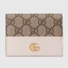 Replica Gucci Unisex GG Marmont Card Case Wallet Taupe Leather Double G Marmont 12