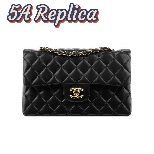 Replica Chanel Small Classic Iconic Handbag in Lambskin with Gold-tone Metal 3