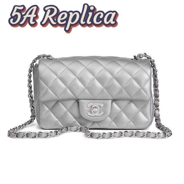 Replica Chanel Small Classic Iconic Handbag in Lambskin with Gold-tone Metal 5