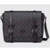 Replica Gucci Unisex GG Messenger Bag Black GG Supreme Canvas Leather