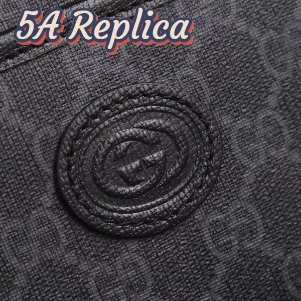 Replica Gucci Unisex GG Mini Bag Interlocking G Black GG Supreme Canvas Leather 7