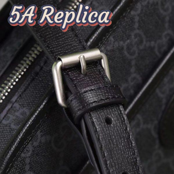Replica Gucci Unisex GG Mini Bag Interlocking G Black GG Supreme Canvas Leather 8