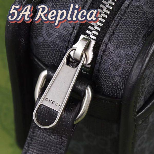 Replica Gucci Unisex GG Mini Bag Interlocking G Black GG Supreme Canvas Leather 9
