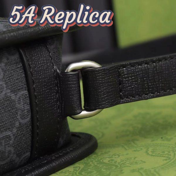 Replica Gucci Unisex GG Mini Bag Interlocking G Black GG Supreme Canvas Leather 10