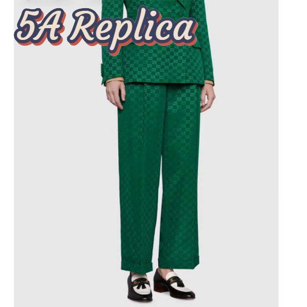 Replica Gucci Unisex GG Loafer Web Interlocking G White Black Leather Green Red Web 12