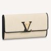 Replica Louis Vuitton LV Unisex Capucines Wallet Natural Black Canvas Cowhide Leather