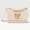 Replica Louis Vuitton LV Women Twist MM Handbag Quartz White Epi Grained Leather