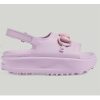 Replica Gucci Women GG Horsebit Platform Sandal Light Pink Rubber Velcro Strap Closure