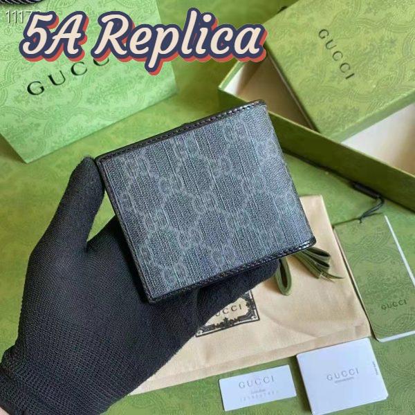 Replica Gucci Unisex Wallet Interlocking G Black GG Supreme Canvas Leather 4