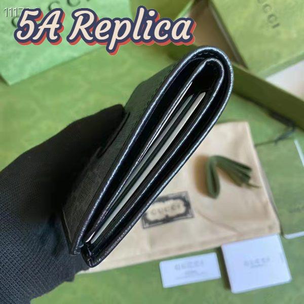 Replica Gucci Unisex Wallet Interlocking G Black GG Supreme Canvas Leather 5