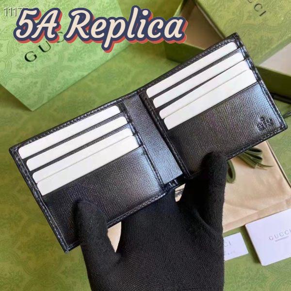 Replica Gucci Unisex Wallet Interlocking G Black GG Supreme Canvas Leather 6