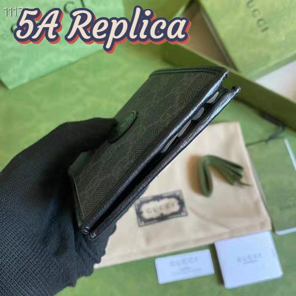 Replica Gucci Unisex Wallet Interlocking G Black GG Supreme Canvas Leather 9
